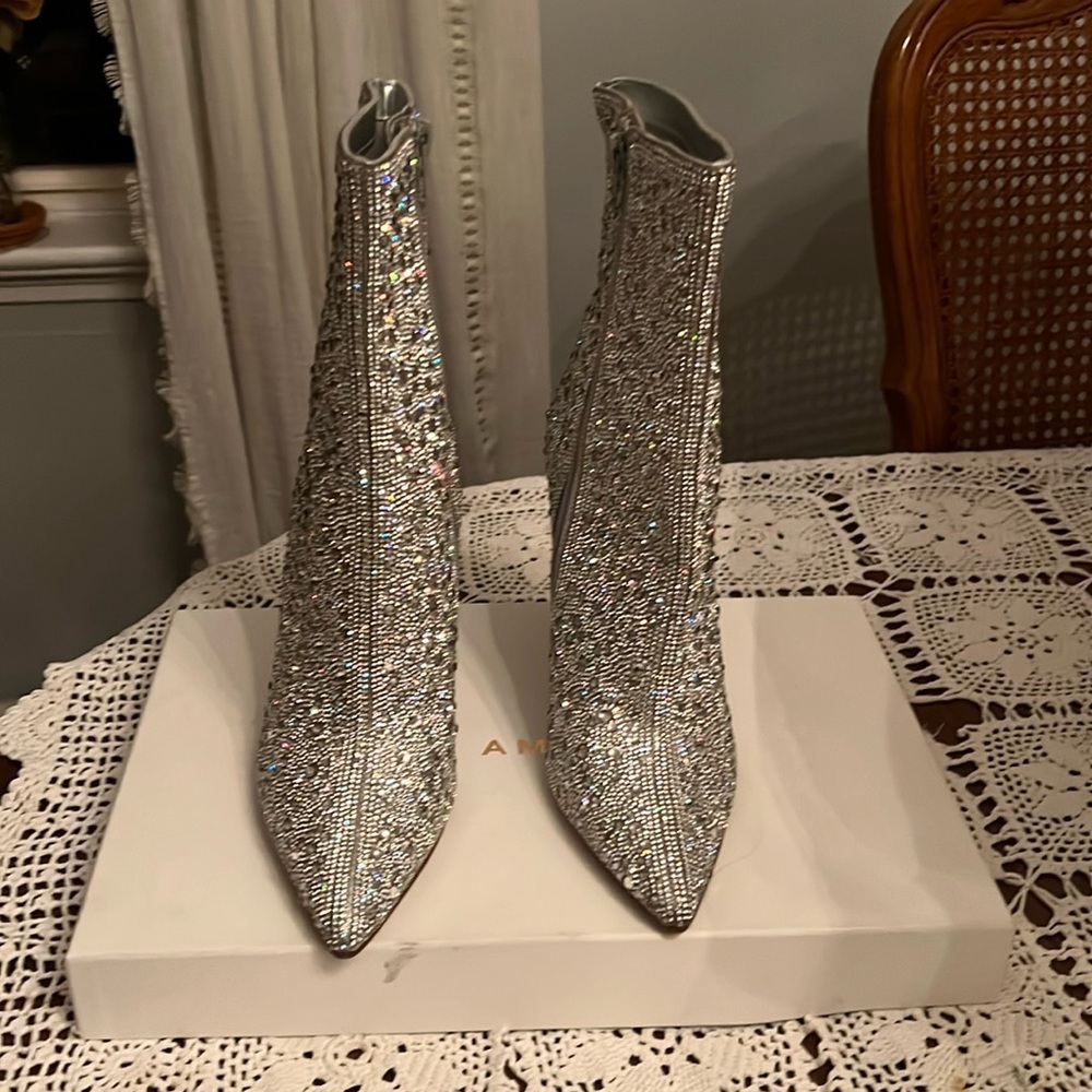 Good American rhinestone western bootie